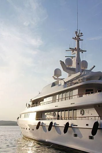 a large boat on the water aboard VERA Yacht for Sale