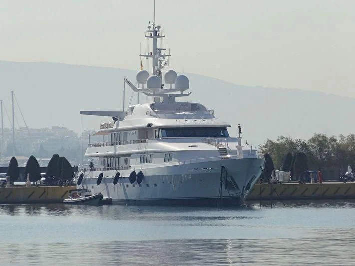a large white boat aboard VERA Yacht for Sale