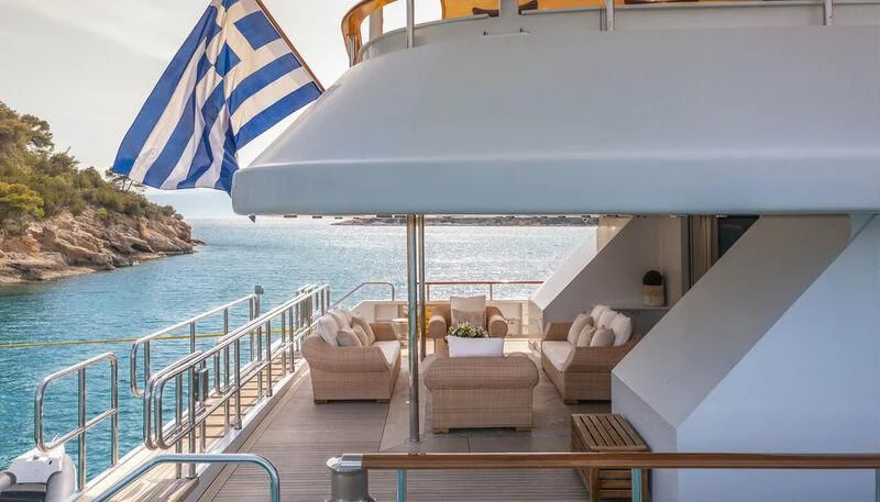 a boat on the water aboard VERA Yacht for Sale