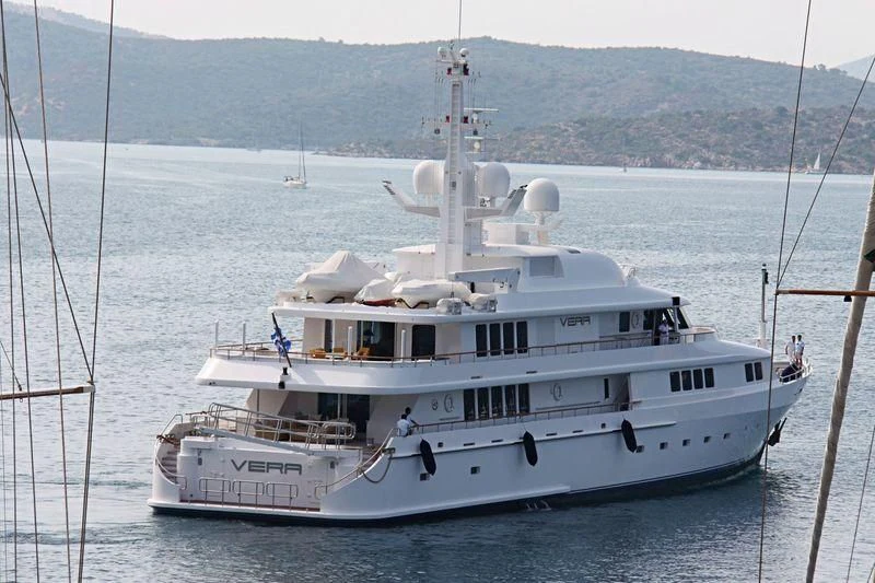 a white boat in the water aboard VERA Yacht for Sale
