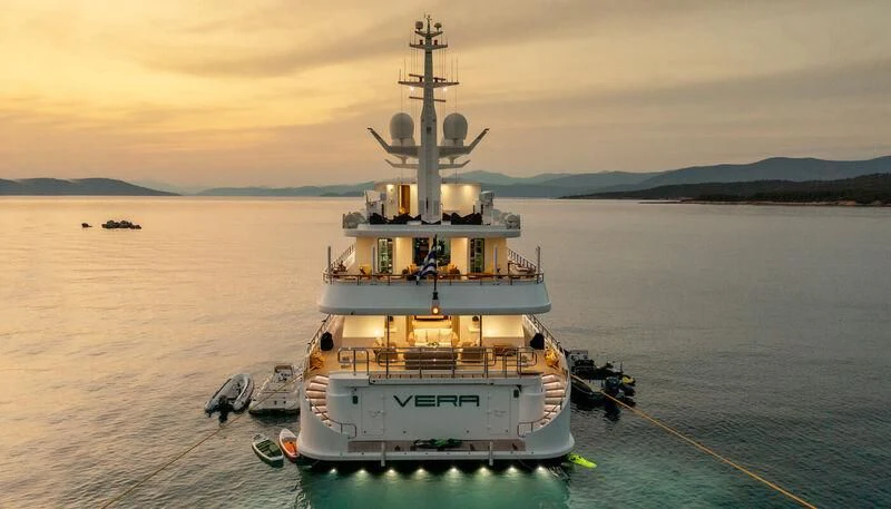 a boat on the water aboard VERA Yacht for Sale