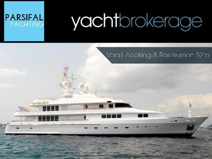 a white yacht in the water aboard VERA Yacht for Sale