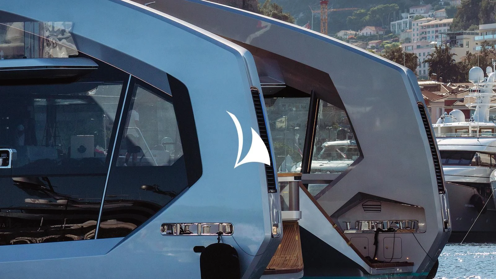 a car with its door open aboard THIS IS IT I Yacht for Sale