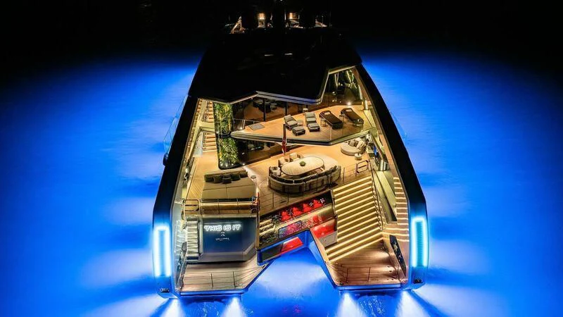 a computer tower with a blue background aboard THIS IS IT I Yacht for Sale