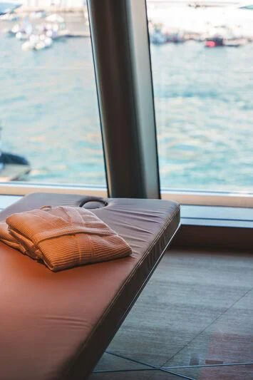 a book on a bench aboard THIS IS IT I Yacht for Sale