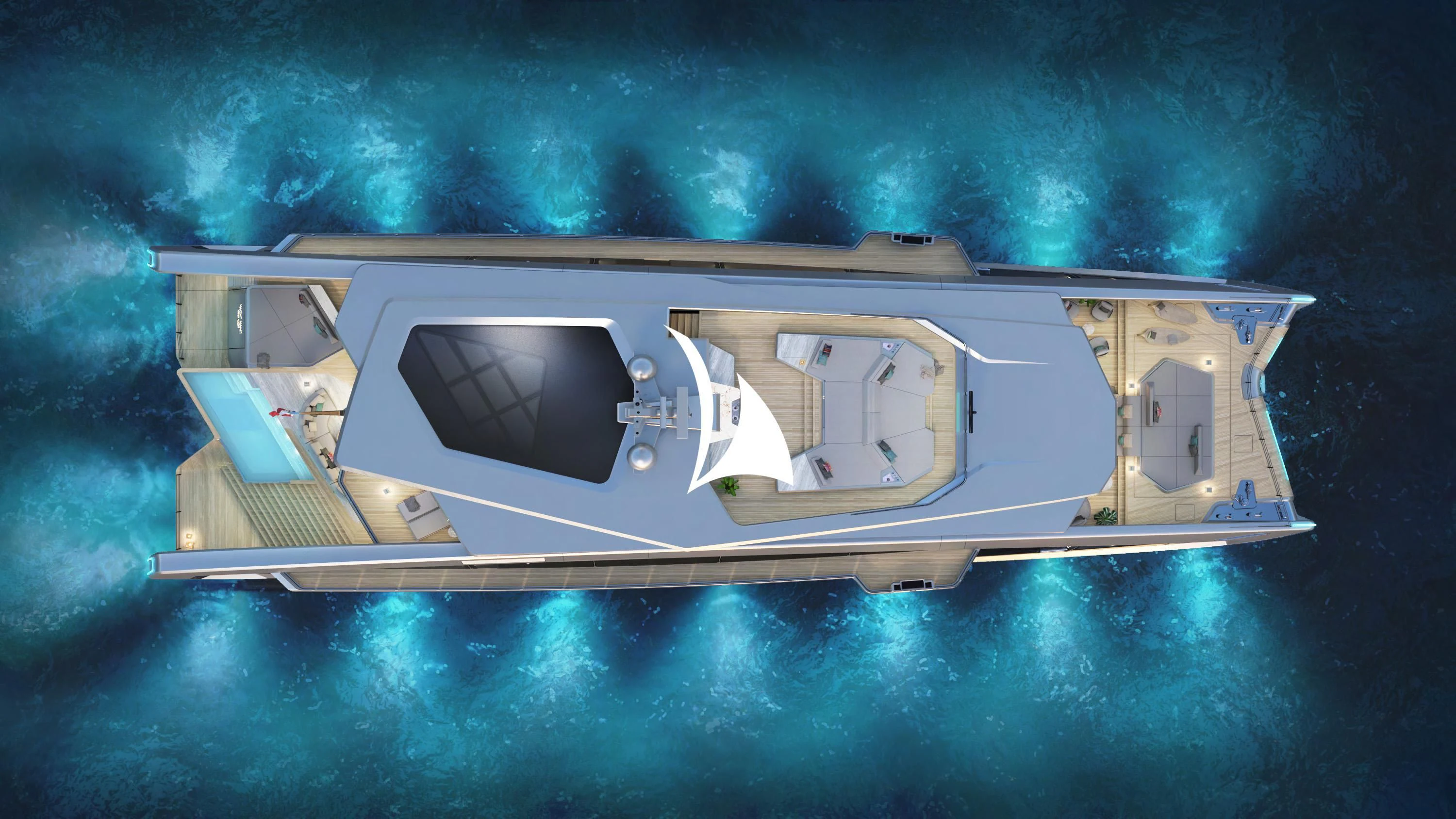 a space ship in space aboard THIS IS IT I Yacht for Sale