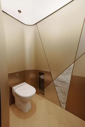 a toilet in a bathroom aboard THIS IS IT I Yacht for Sale