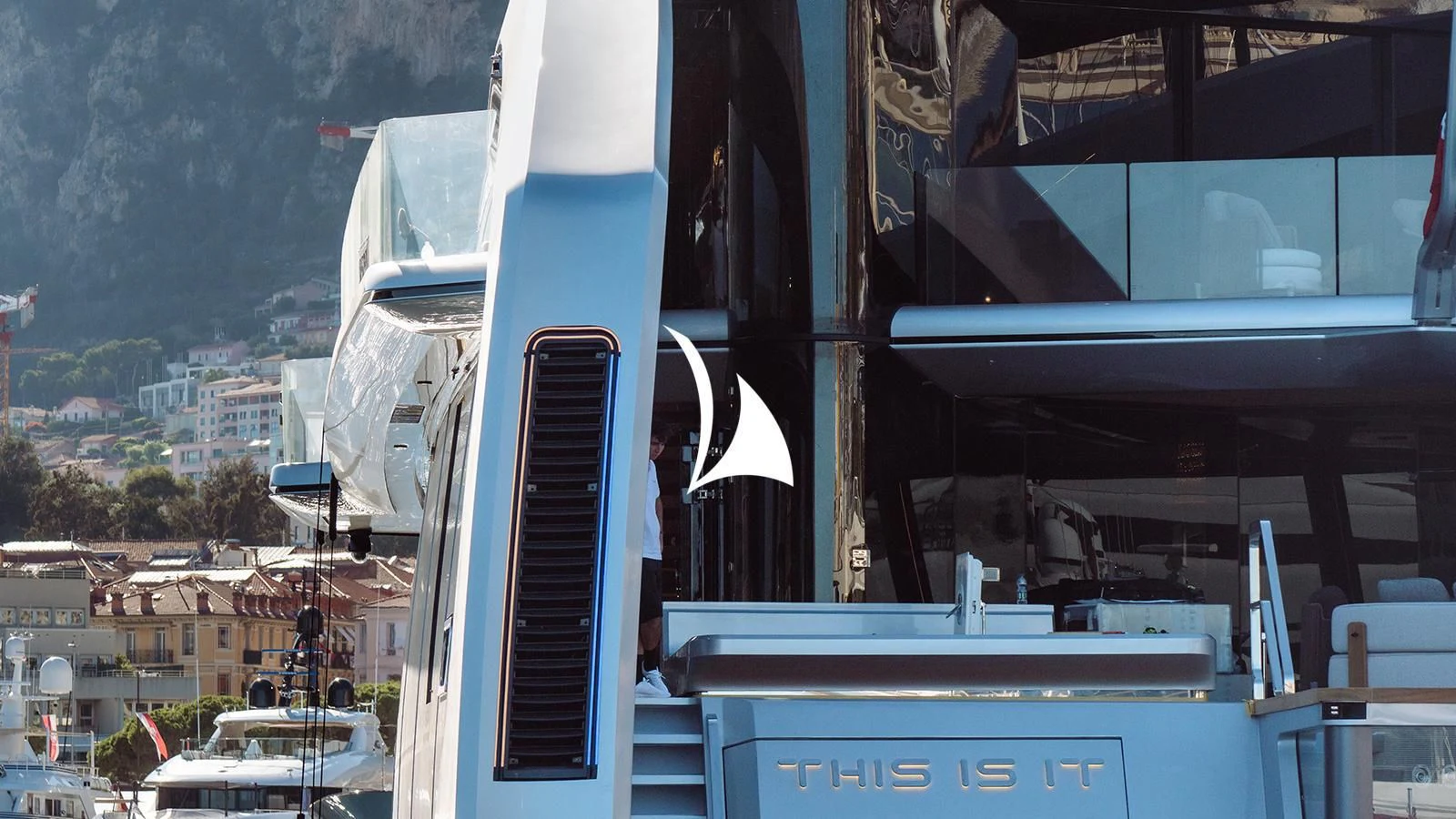 a building with a balcony aboard THIS IS IT I Yacht for Sale