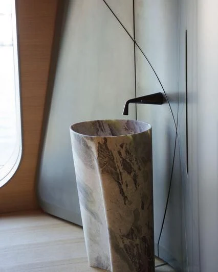 a vase with a bird on it aboard THIS IS IT I Yacht for Sale