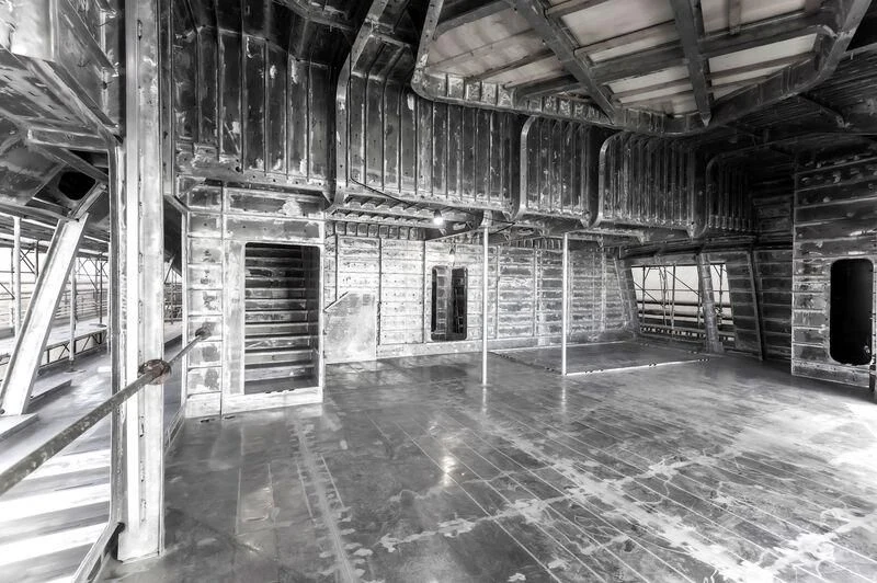 a room with a brick floor and a brick wall aboard THIS IS IT I Yacht for Sale