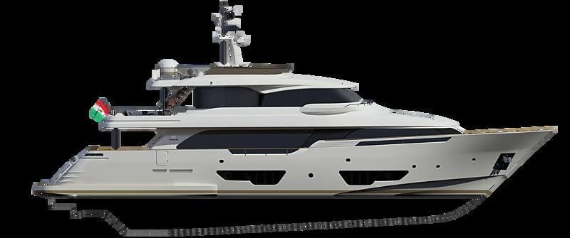 a white yacht with a black background aboard CHELONIA Yacht for Sale