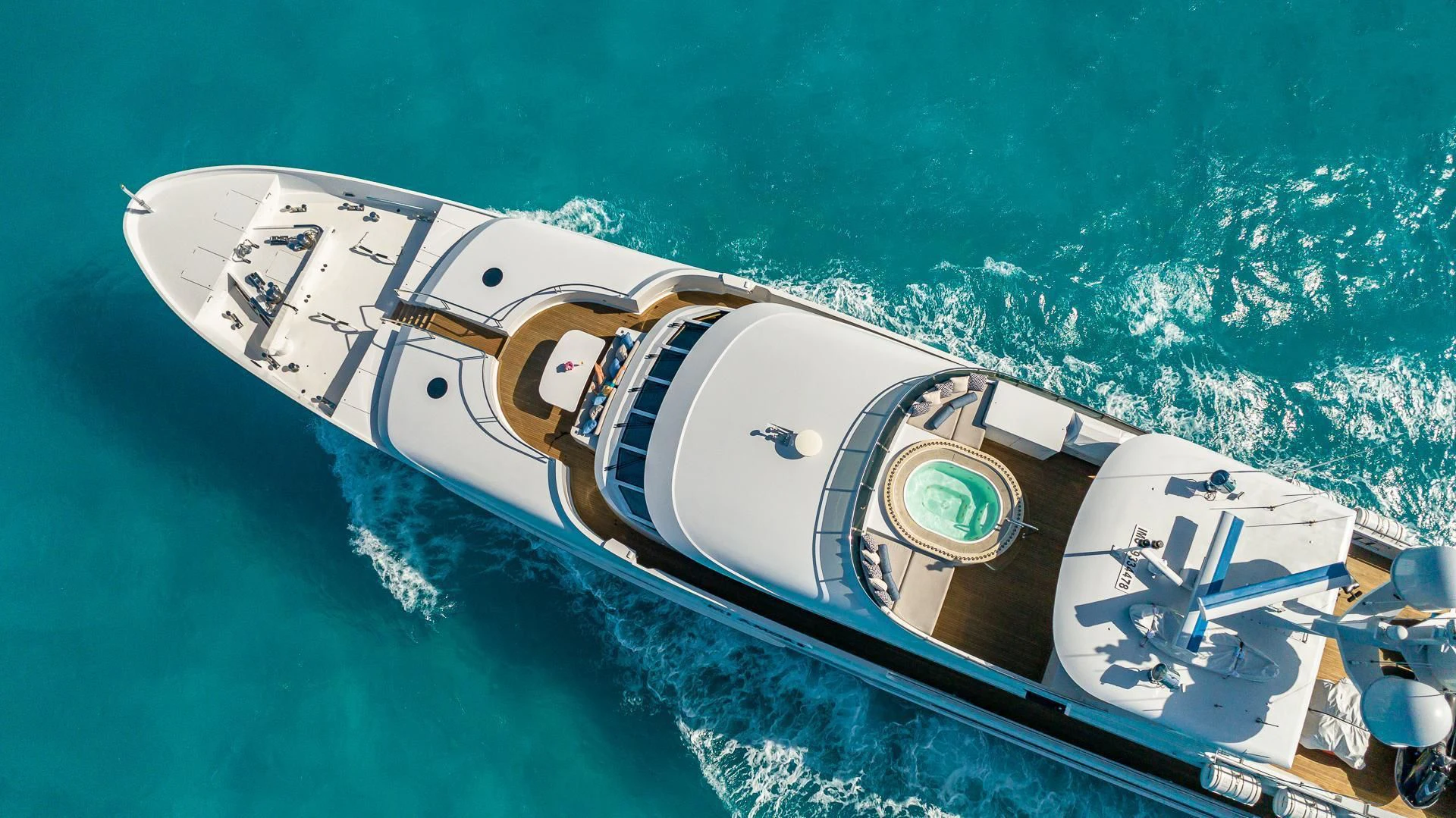 a space ship in the water aboard AMORE Yacht for Charter