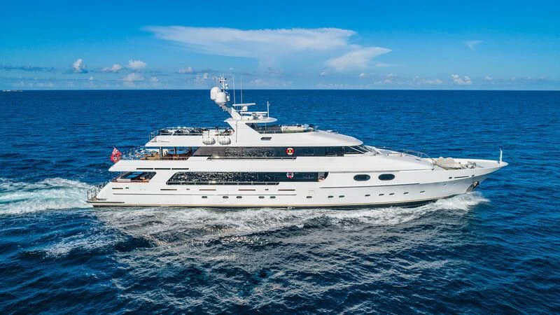 a white yacht in the water aboard AMORE Yacht for Charter