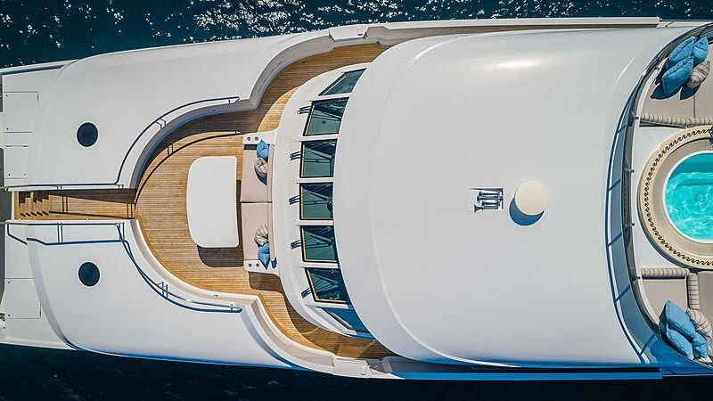 a view of a plane from the cockpit aboard AMORE Yacht for Charter