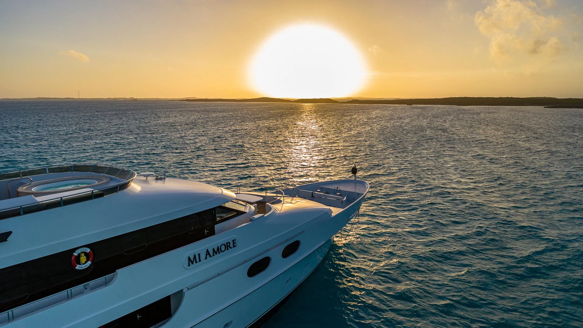 a boat in the water aboard AMORE Yacht for Charter