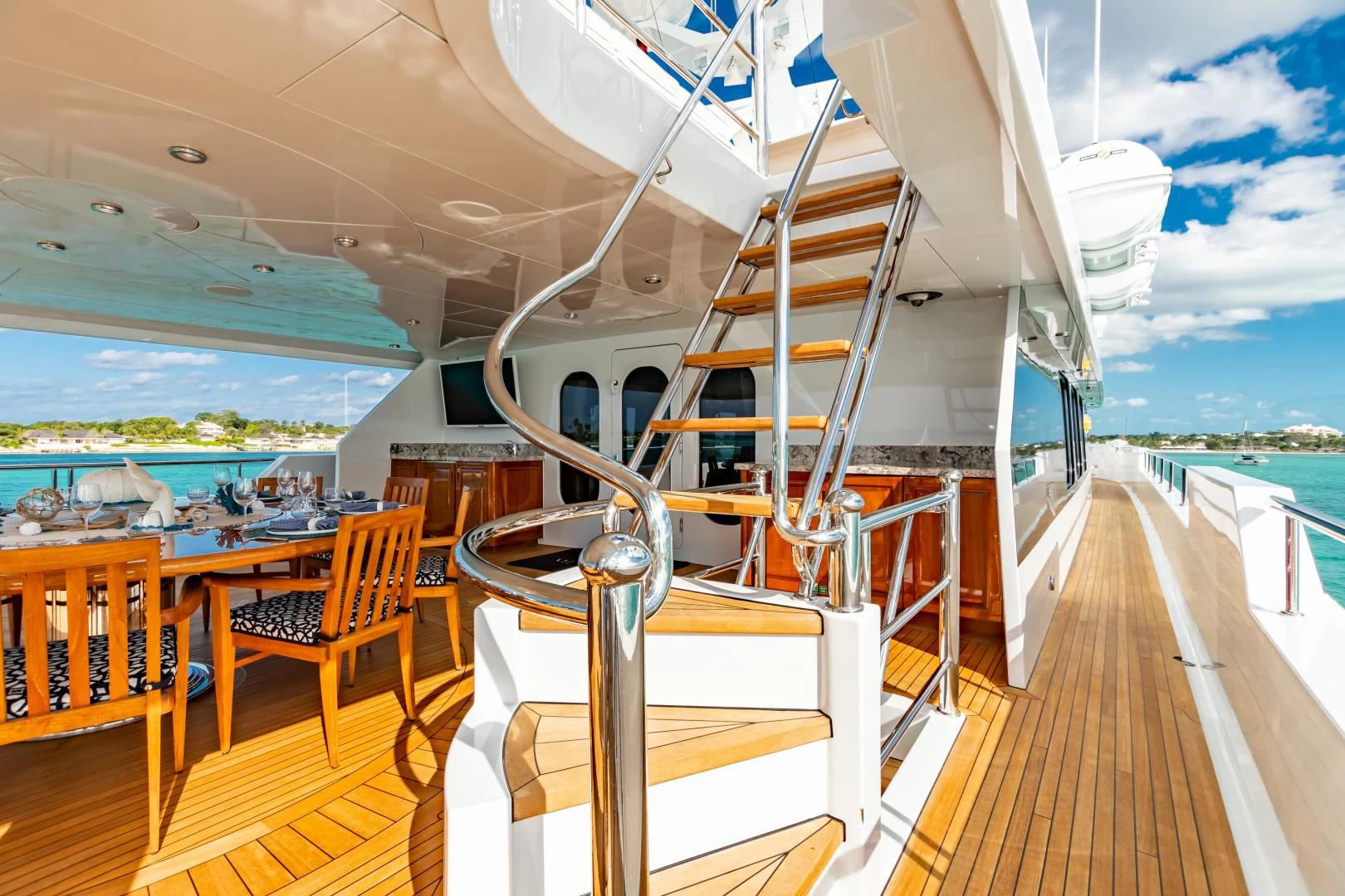 a boat on a deck aboard AMORE Yacht for Charter