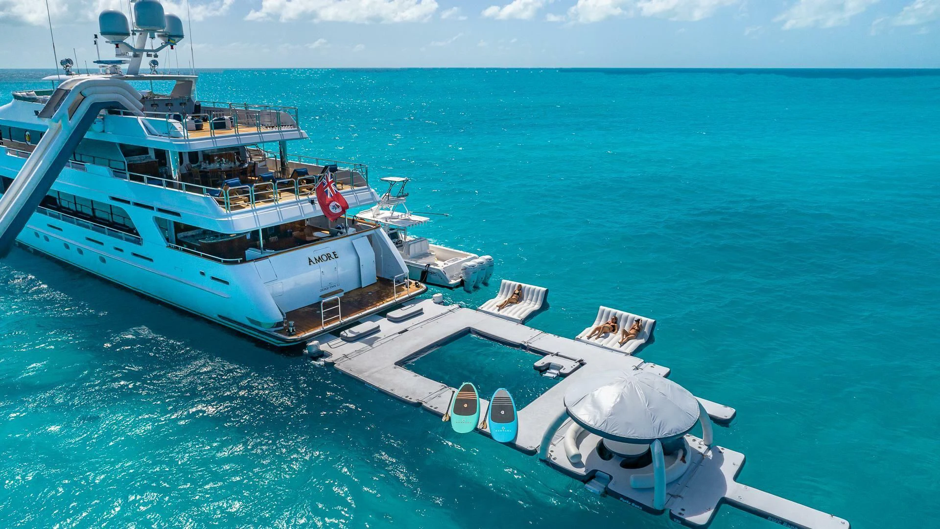 a ship in the water aboard AMORE Yacht for Charter