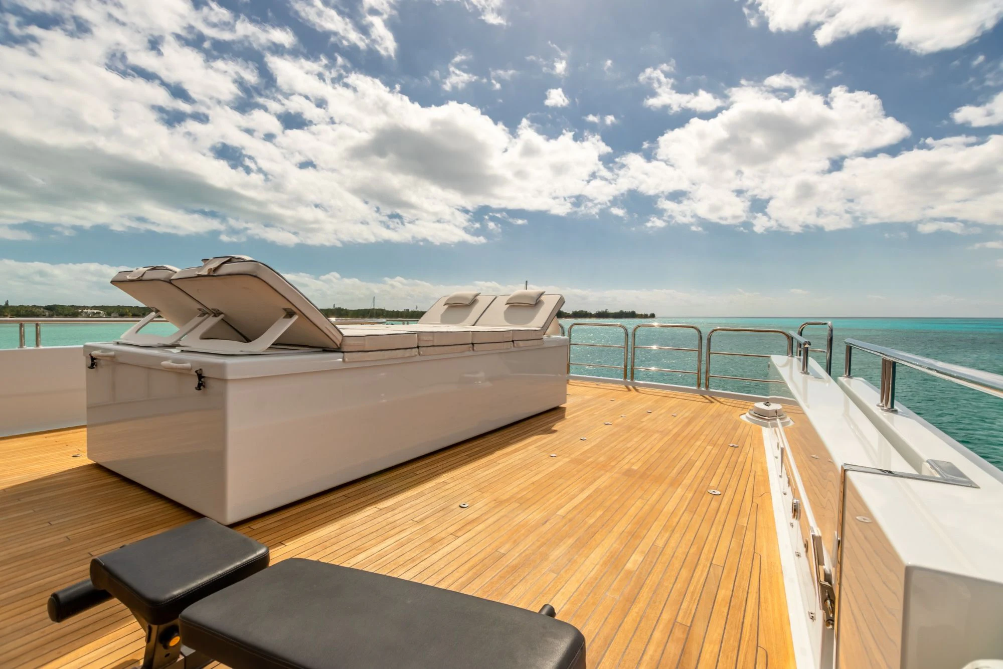 a boat on a deck aboard AMORE Yacht for Charter