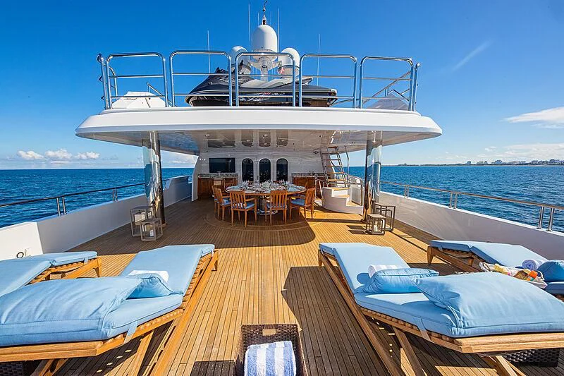 a boat on a deck aboard AMORE Yacht for Charter