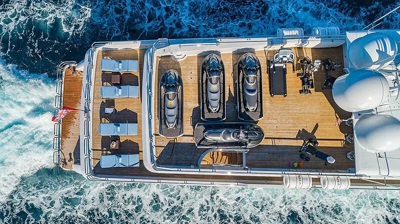 a computer generated image of a space ship aboard AMORE Yacht for Charter