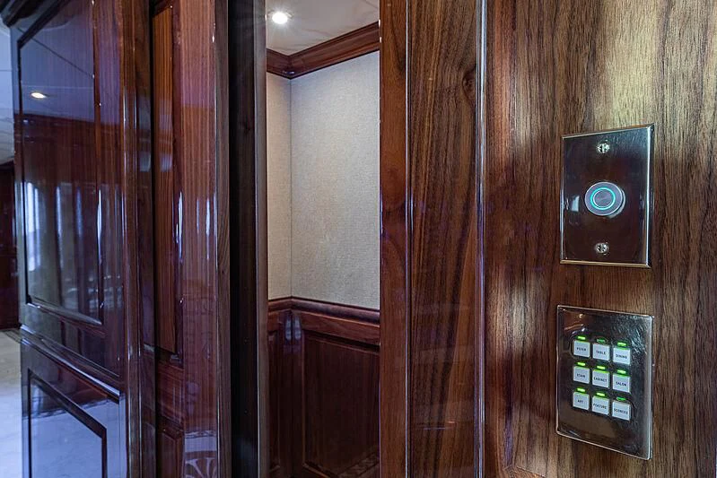 a panel of wood paneling aboard AMORE Yacht for Charter