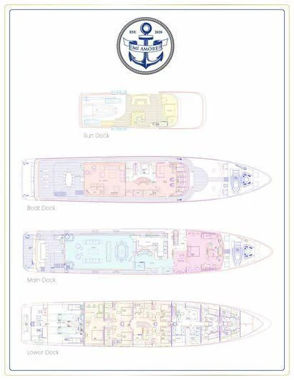 diagram aboard AMORE Yacht for Charter