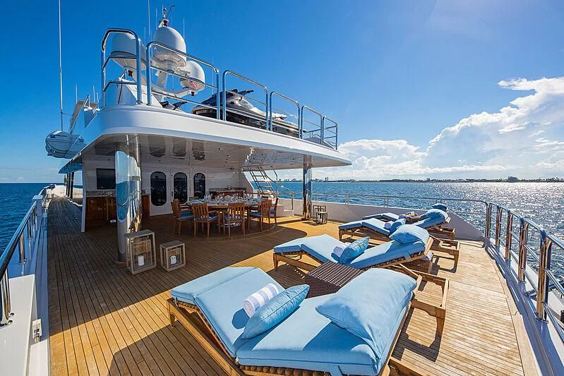 a boat on a deck aboard AMORE Yacht for Charter