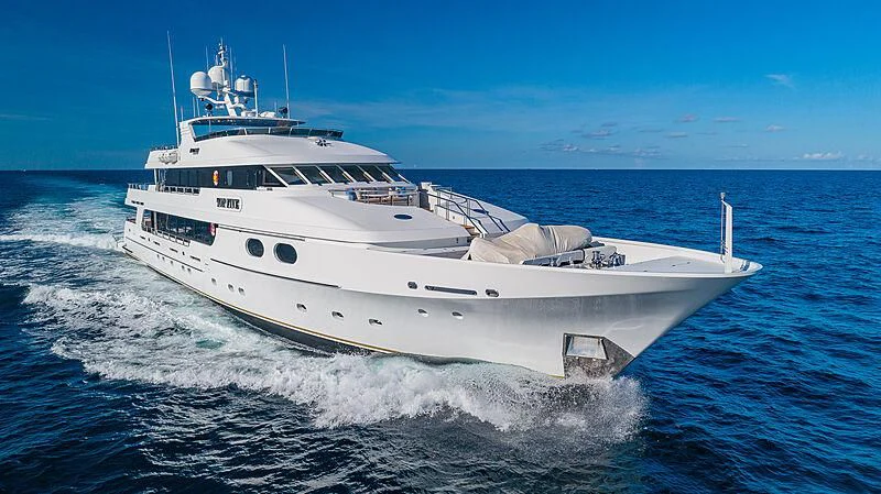 a white yacht on the water aboard AMORE Yacht for Charter