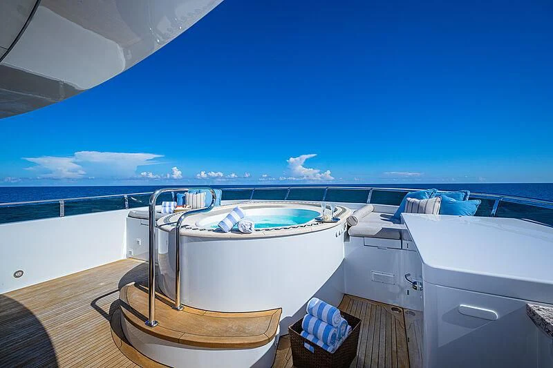 a boat on a deck aboard AMORE Yacht for Charter