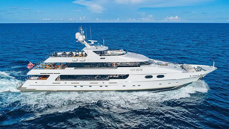 a large white ship in the water aboard AMORE Yacht for Charter