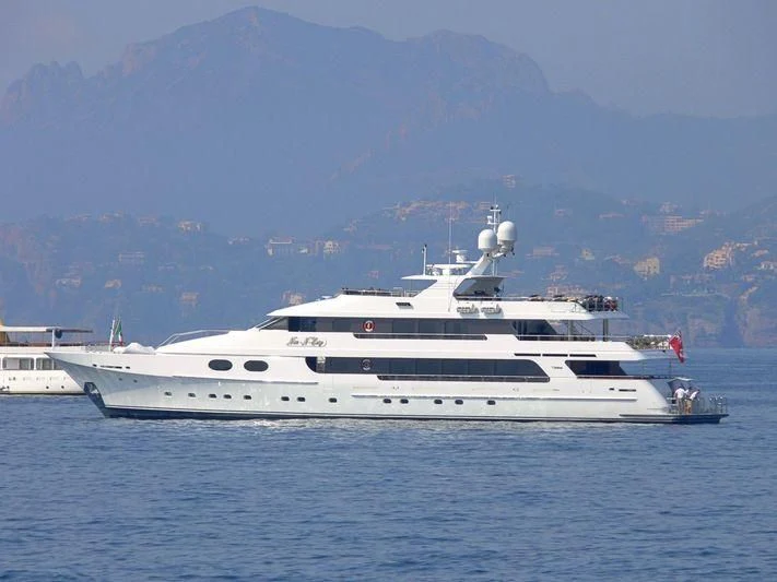 a white yacht in the water aboard AMORE Yacht for Charter