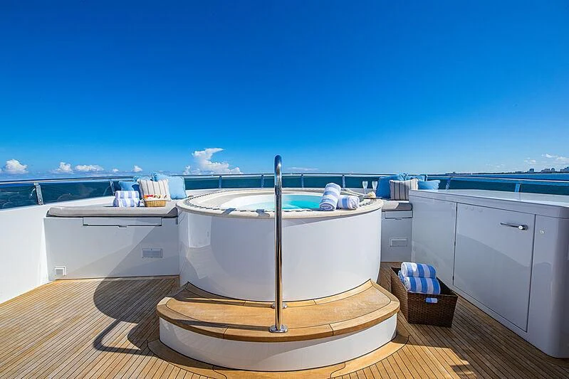 a boat on a deck aboard AMORE Yacht for Charter