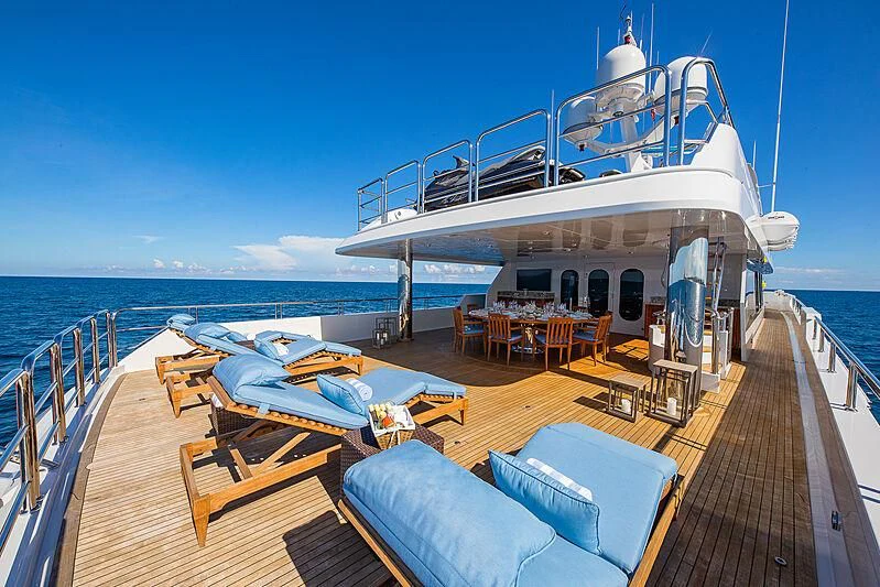 a boat on a deck aboard AMORE Yacht for Charter