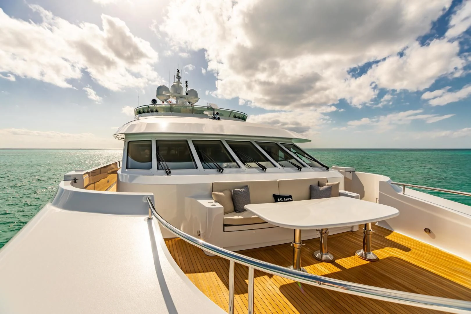 a boat on a body of water aboard AMORE Yacht for Charter