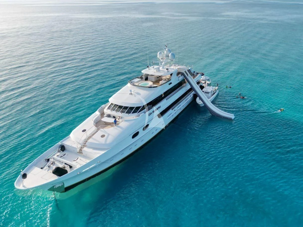 a ship in the water aboard AMORE Yacht for Charter