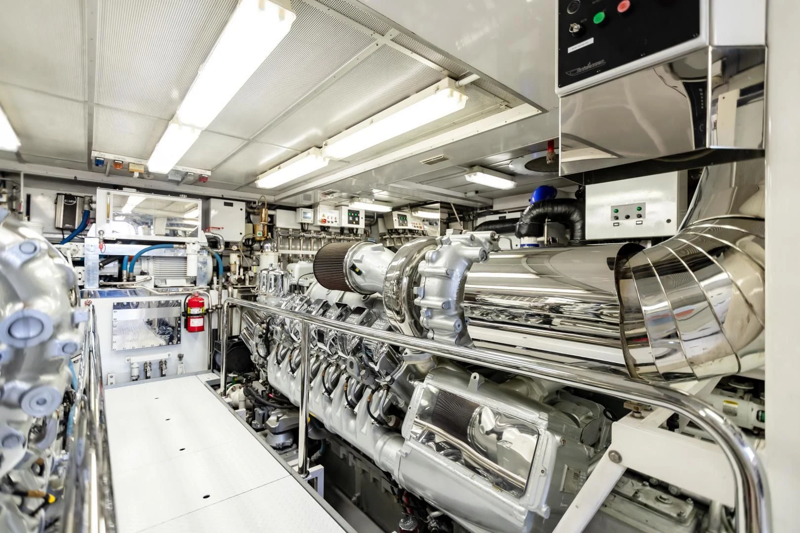 a room with machinery aboard AMORE Yacht for Charter