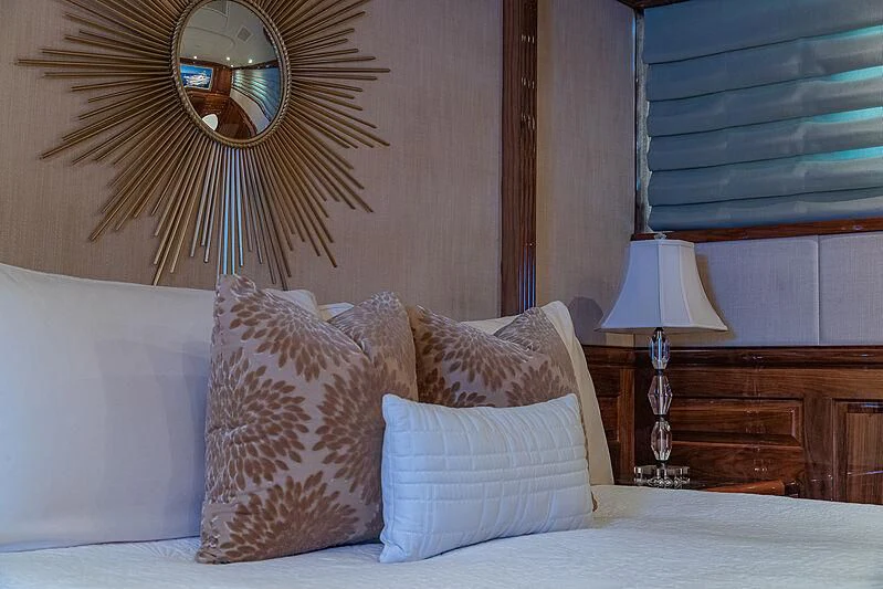 pillows on a bed aboard AMORE Yacht for Charter