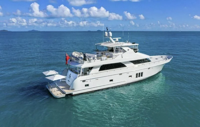 a large white boat in the water aboard CALYPSO Yacht for Sale