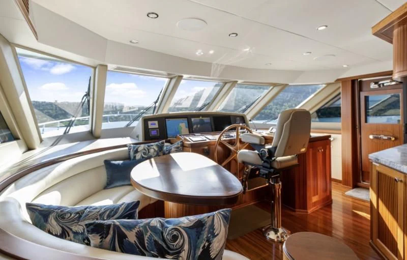 inside of a car aboard CALYPSO Yacht for Sale