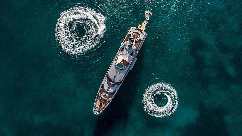 a satellite in space aboard VIBRANCE Yacht for Sale