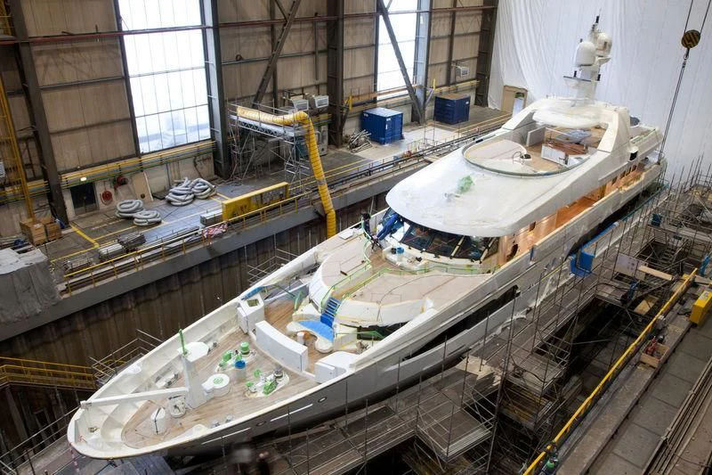 a large factory with several machines aboard VIBRANCE Yacht for Sale