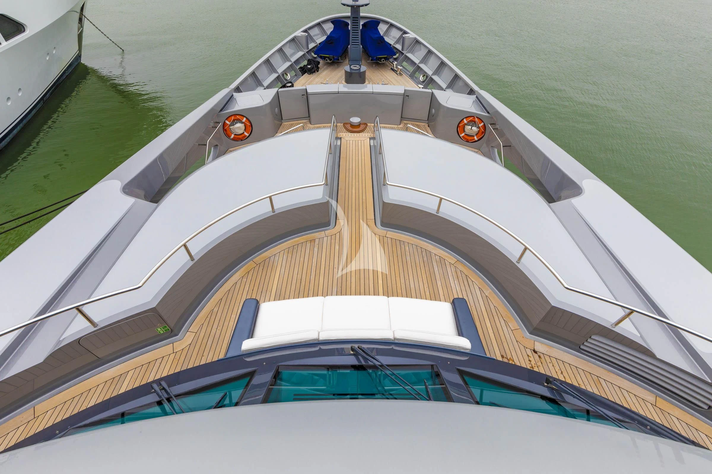 a high angle view of a boat aboard VIBRANCE Yacht for Sale