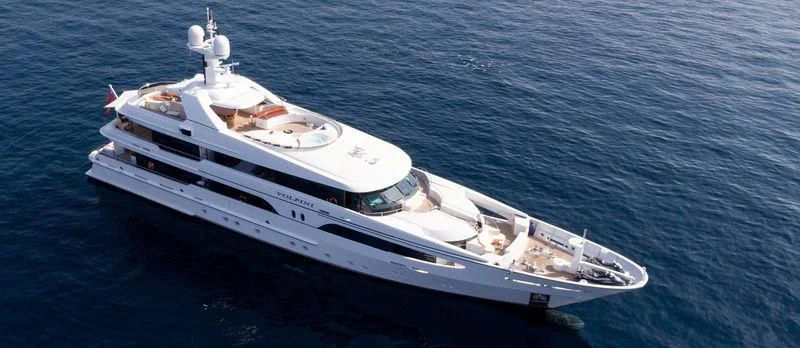 a white yacht in the water aboard VIBRANCE Yacht for Sale