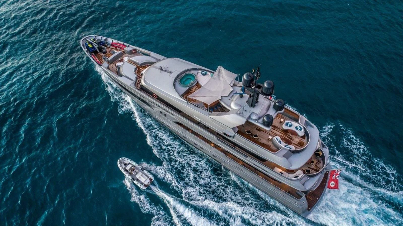 a space ship in the water aboard VIBRANCE Yacht for Sale