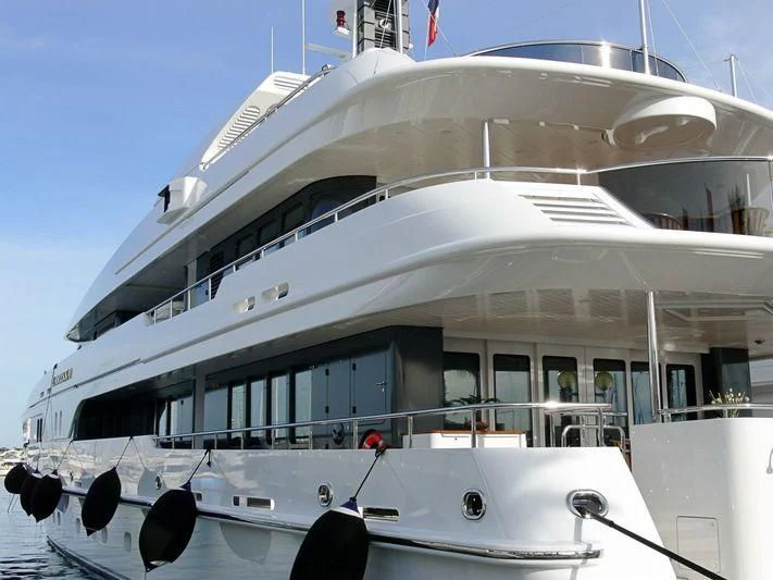 a large white yacht aboard VIBRANCE Yacht for Sale
