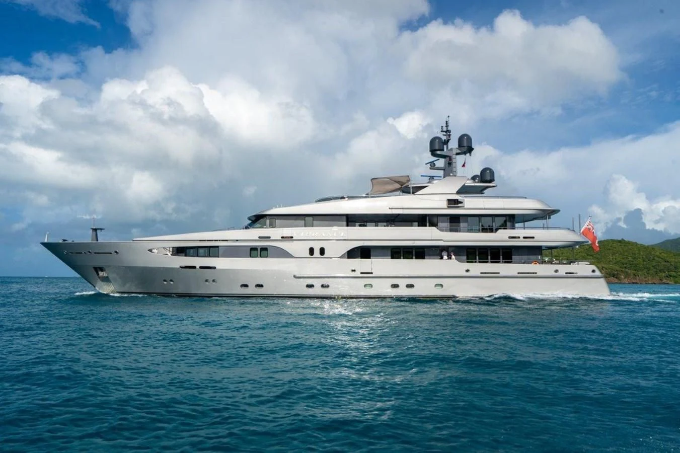 a large white ship aboard VIBRANCE Yacht for Sale