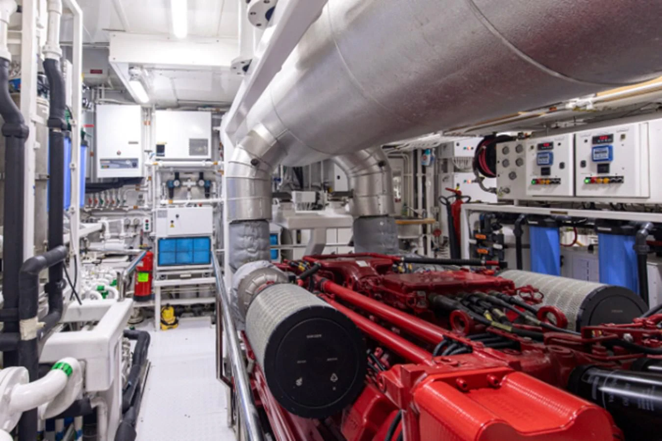 a room with machinery aboard VIBRANCE Yacht for Sale