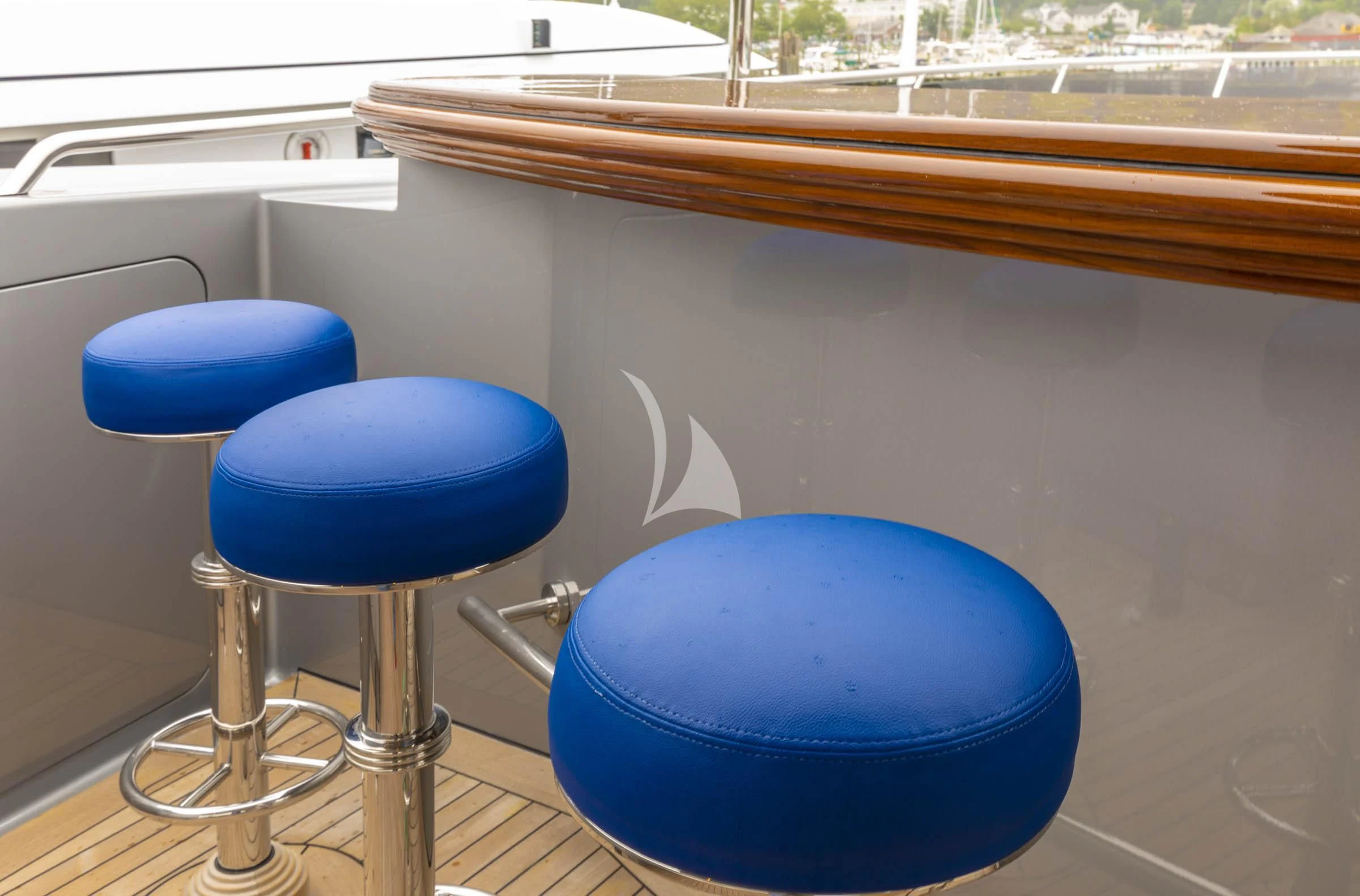 a blue drum set aboard VIBRANCE Yacht for Sale