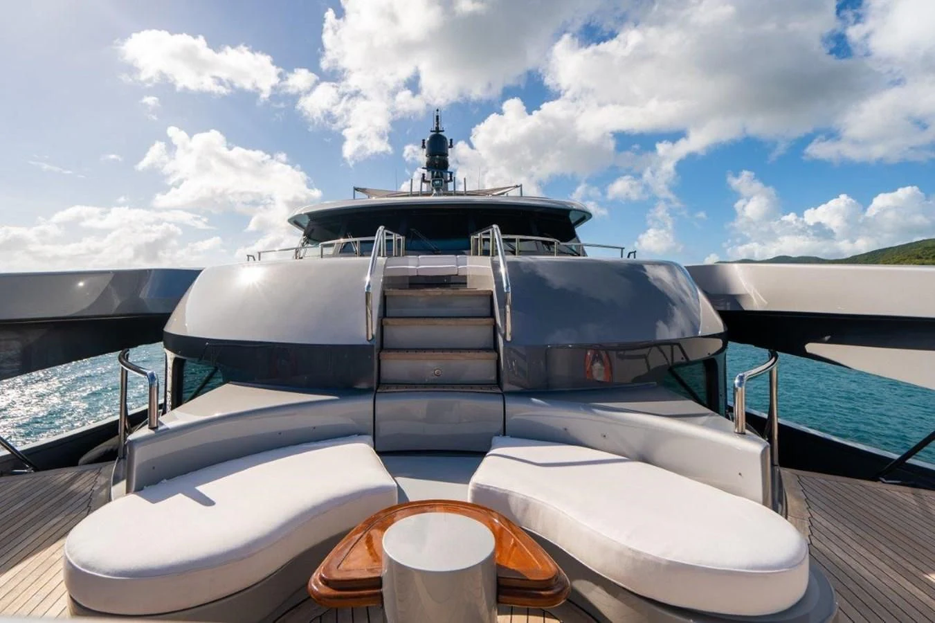 a boat on a deck aboard VIBRANCE Yacht for Sale