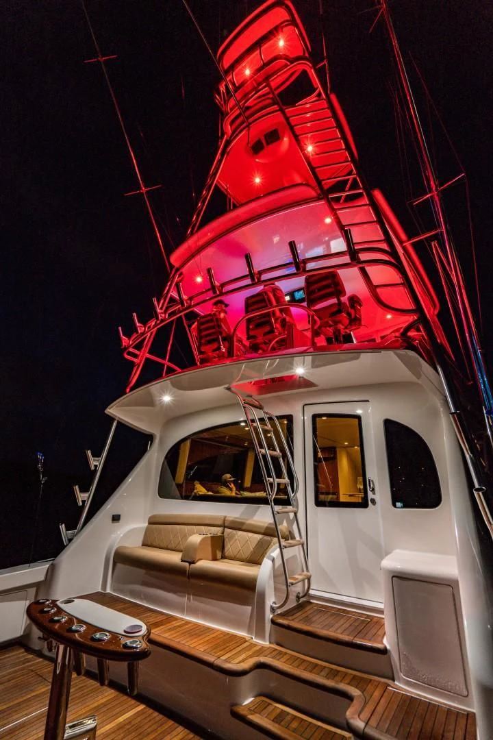 a space shuttle with a red tower aboard PLAN B Yacht for Sale
